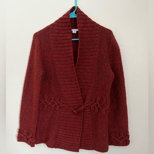 Pendleton Rust Marled Wool Chunky Cardigan Sweater size S